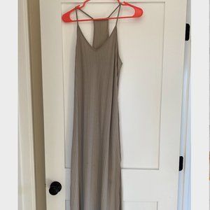 tan ribbed maxi dress